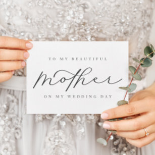 To My Mother On My Wedding White Blank Card