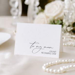 "To My Mum On Wedding Day" Morning Wedding Message Letterpress Thank You Card