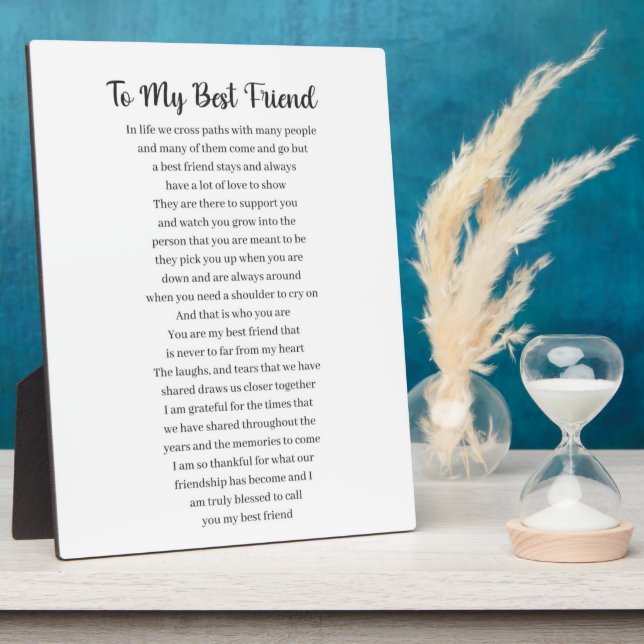 To My My Best Friend Friendship  Plaque (Side)