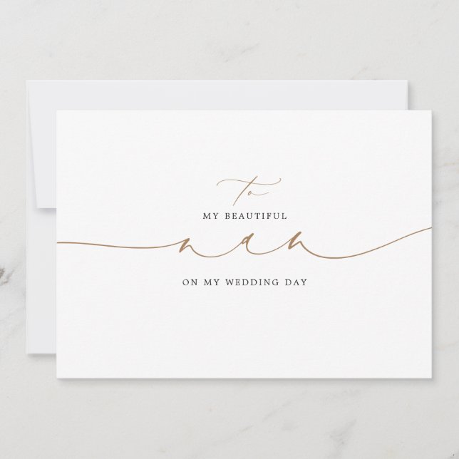 To My Nan On My Wedding Day Elegant (Front)