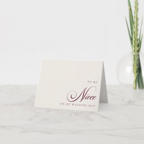 To My Niece On My Wedding Day Message Card