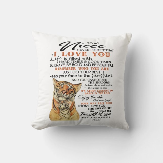 To My Niece Throw Pillow (Front)
