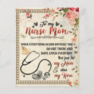 To My Nurse Mom Gift, Floral Love Letter To Mom Flyer