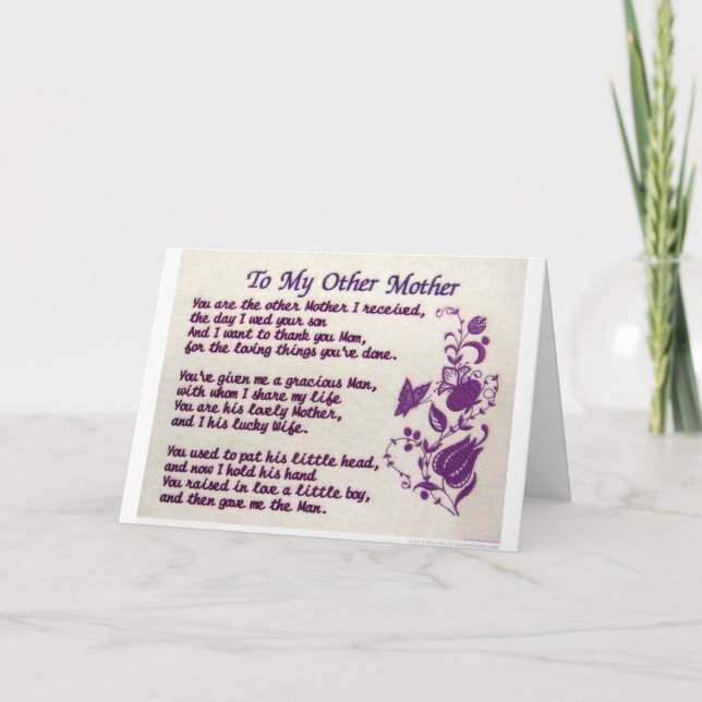 To My Other Mother; Thank You (Front)