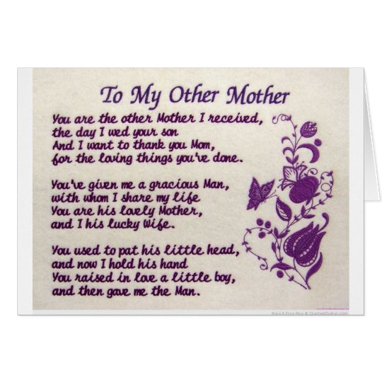 To My Other Mother; Thank You Card | Zazzle.com