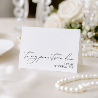 "To My Parents-in-law On My Wedding Day" Card