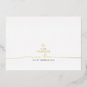 To My Parents In-Law Wedding Message Foil Invitation