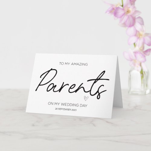 To My Parents Wedding Thank You For Brides Mom Dad Card