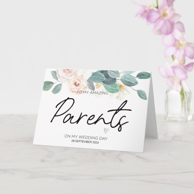 To My Parents Wedding Thank You For Brides Mom Dad Card (Orchid)