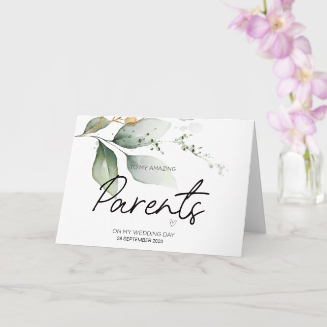 To My Parents Wedding Thank You For Brides Mom Dad Card (Orchid)