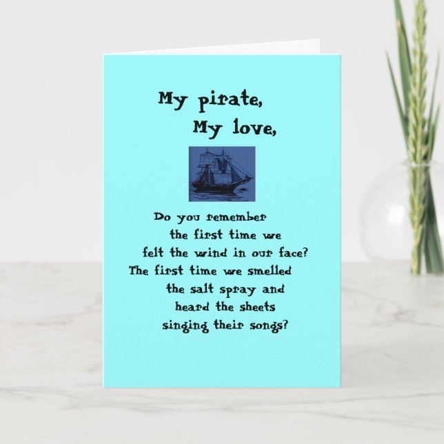 To my pirate. . Happy Valentine's Day. Holiday Card (Front)