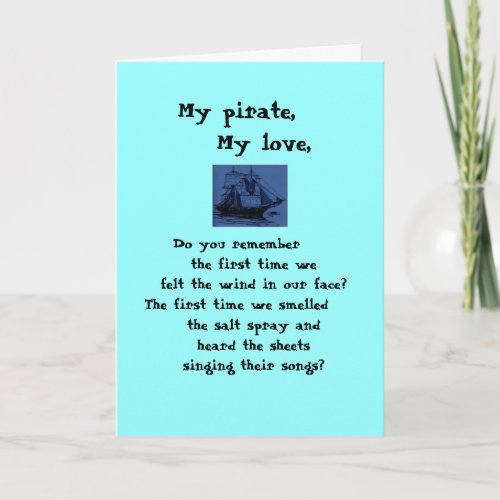 To my pirate   Happy Valentines Day Holiday Card