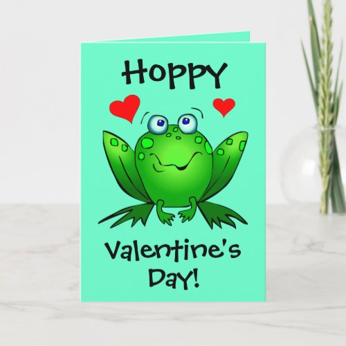 To My Princess Hoppy Valentines Cute Frogs Holiday Card