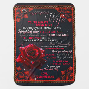 To My Rose Wife Birthday Gift, Couple Wife Gift Baby Blanket
