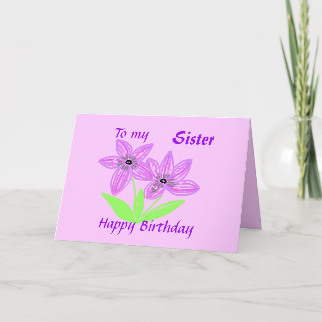 To my Sister Card (Front)