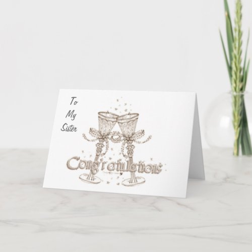 TO MY SISTER CONGRATS WEDDING DAY CARD