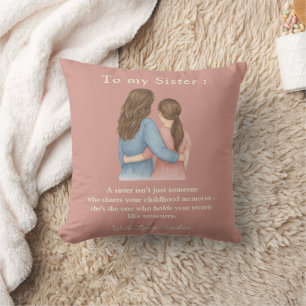 To My Sister – Custom Photo & Message Pillow