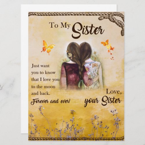 To My Sister GiftButterfly LoversFloral Siblings