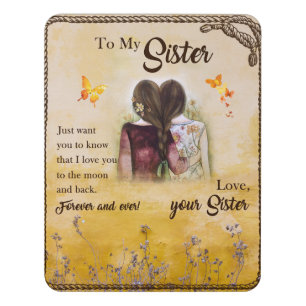 To My Sister Gift,Butterfly Lovers,Floral Siblings Door Sign