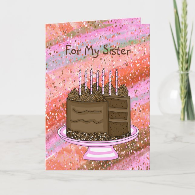 To My Sister | Happy Birthday   Card (Front)