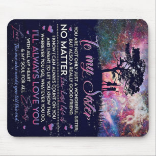 To My Sister Lady Girl Gift, Sister Birthday Gift Mouse Pad