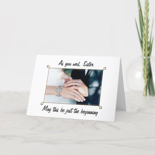 TO MY SISTER ON HER WEDDING DAY CARD | Zazzle