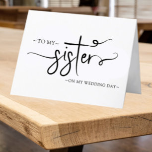 To My Sister On My Wedding Day Keepsake Letterpress Thank You Card
