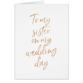 To my sister on my wedding | Stylish Copper Card