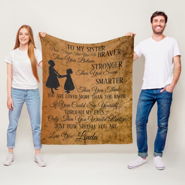 To My Sister Personalize Fleece Blanket (In Situ)