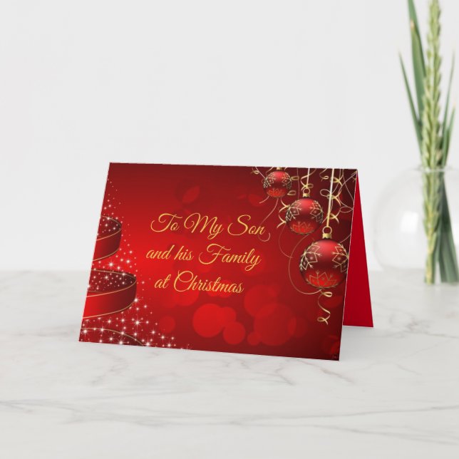 To my Son and his Family Christmas Greeting Card (Front)