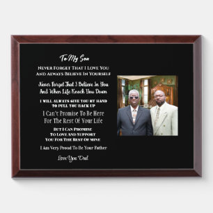 To My Son Award Plaque