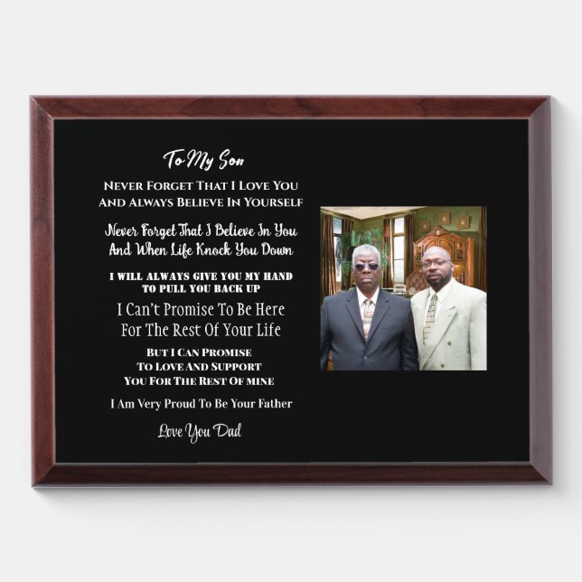 To My Son Award Plaque (Horizontal)
