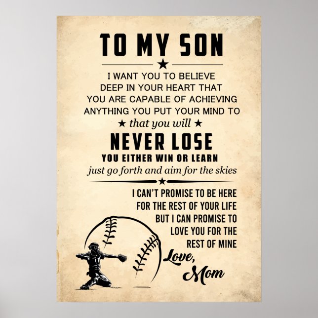 To My Son Believe Deep in Your Heart Poster (Front)