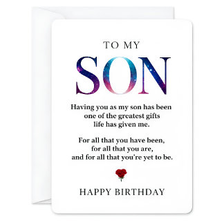 To My Son Birthday Card