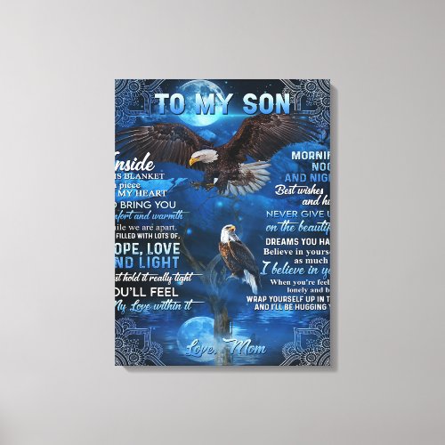 To My Son Birthday Gift Gift To My Baby Boy Canvas Print