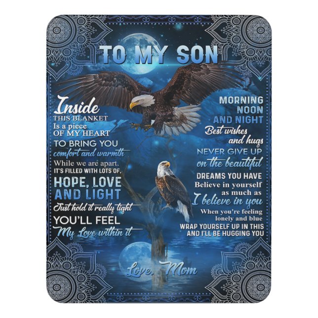 To My Son Birthday Gift, Gift To My Baby Boy Door Sign (Contemporary Vert)