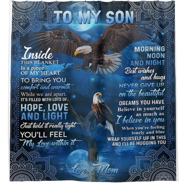 To My Son Birthday Gift, Gift To My Baby Boy Shower Curtain (Front)