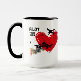 "To My Son – Fly High, Dream Big Pilot Mug" Mug