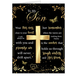 To My Son Gift, Butterfly Lover, Floral Son Letter Card