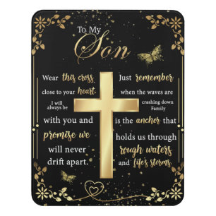 To My Son Gift, Butterfly Lover, Floral Son Letter Door Sign