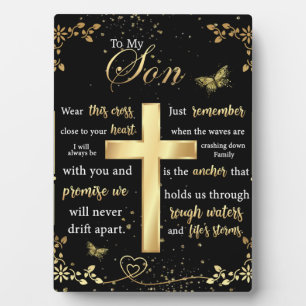 To My Son Gift, Butterfly Lover, Floral Son Letter Plaque