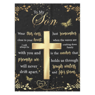 To My Son Gift, Butterfly Lover, Floral Son Letter Tablecloth