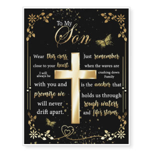 To My Son Gift, Butterfly Lover, Floral Son Letter Temporary Tattoos