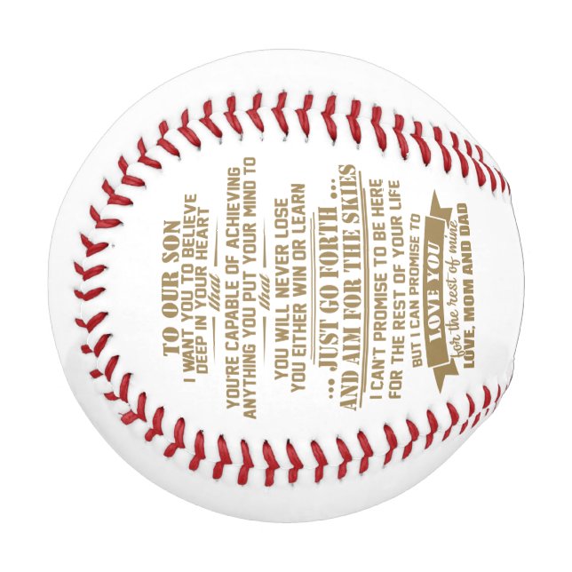 To my son Gift From Mom And Dad Baseball (Front Left)
