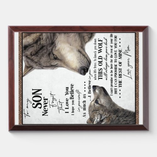 To My Son Gift Mom And Son Love Letter To Son Award Plaque