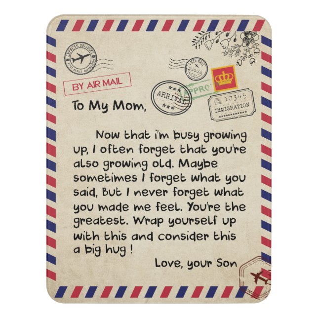 To My Son Gift, Mom And Son, Love Letter To Son Door Sign (Contemporary Vert)