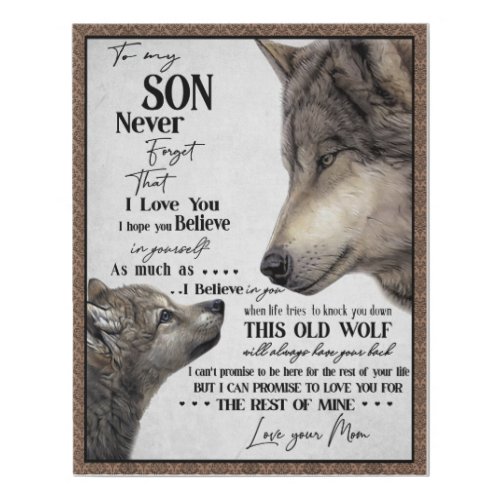 To My Son Gift Mom And Son Love Letter To Son Faux Canvas Print