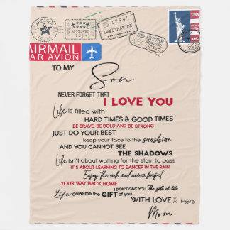 To My Son Gift, Mom And Son, Love Letter To Son Fleece Blanket