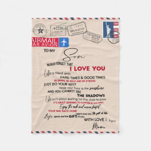 To My Son Gift, Mom And Son, Love Letter To Son Fleece Blanket