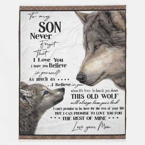 To My Son Gift Mom And Son Love Letter To Son Fleece Blanket